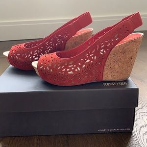Kenneth Cole Reaction wedge sling backs
